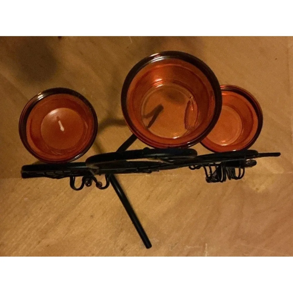 Halloween Spiders‎ On Webs Tea Light Candle Holder, Unbranded
